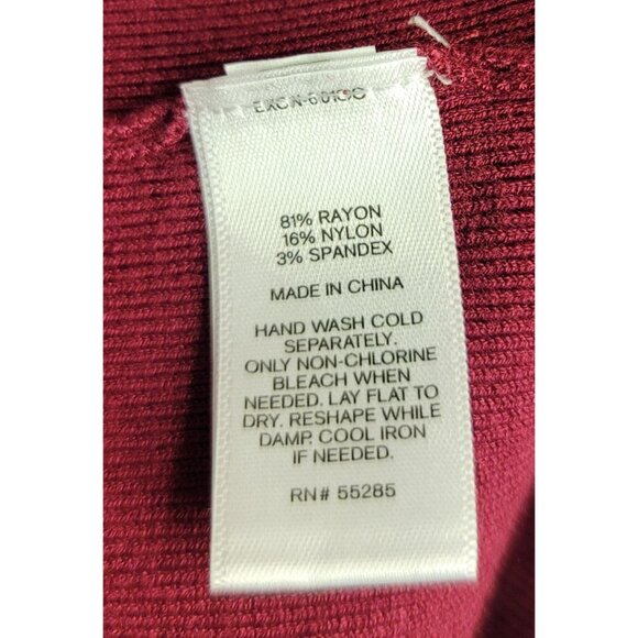 Express Womens Burgundy Knit Wrap-Style V-Neck Sweater Top Large - Picture 7 of 10